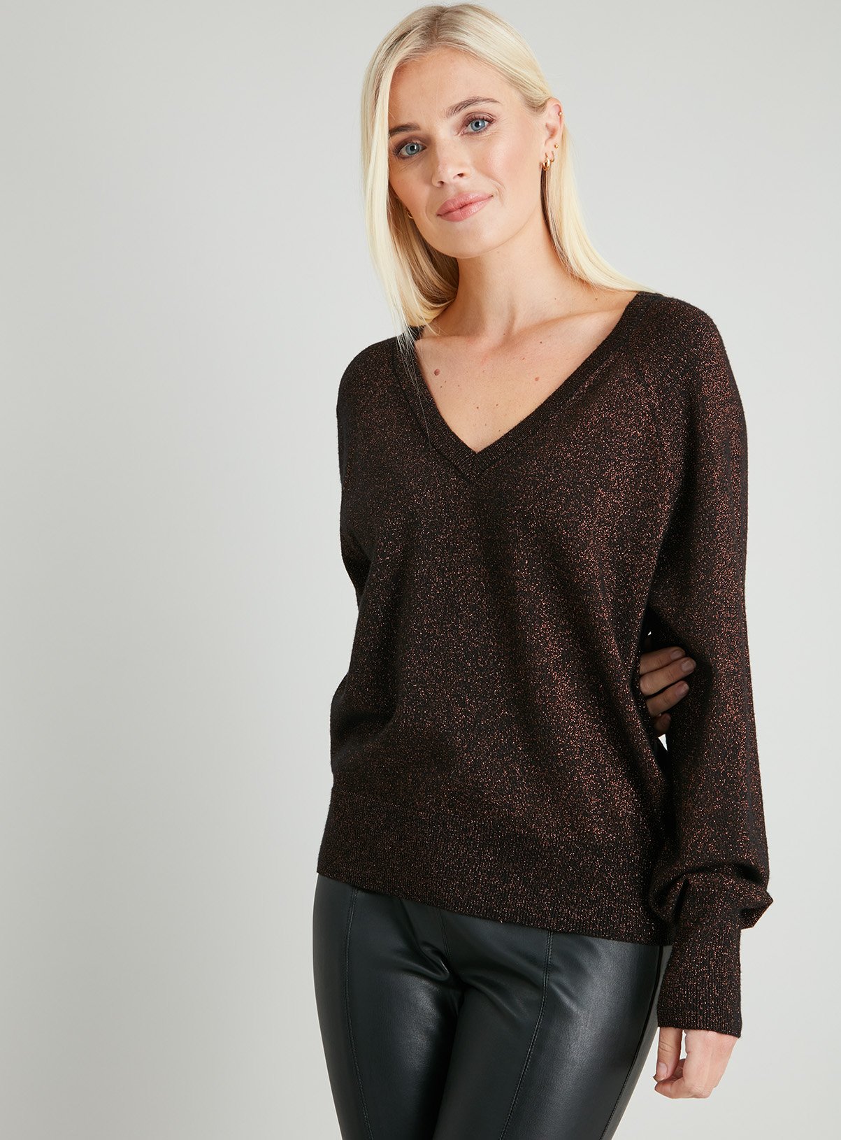 sparkly v neck jumper